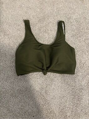 Coral Reef Women's Olive Green Knot Front Swimsuit Top